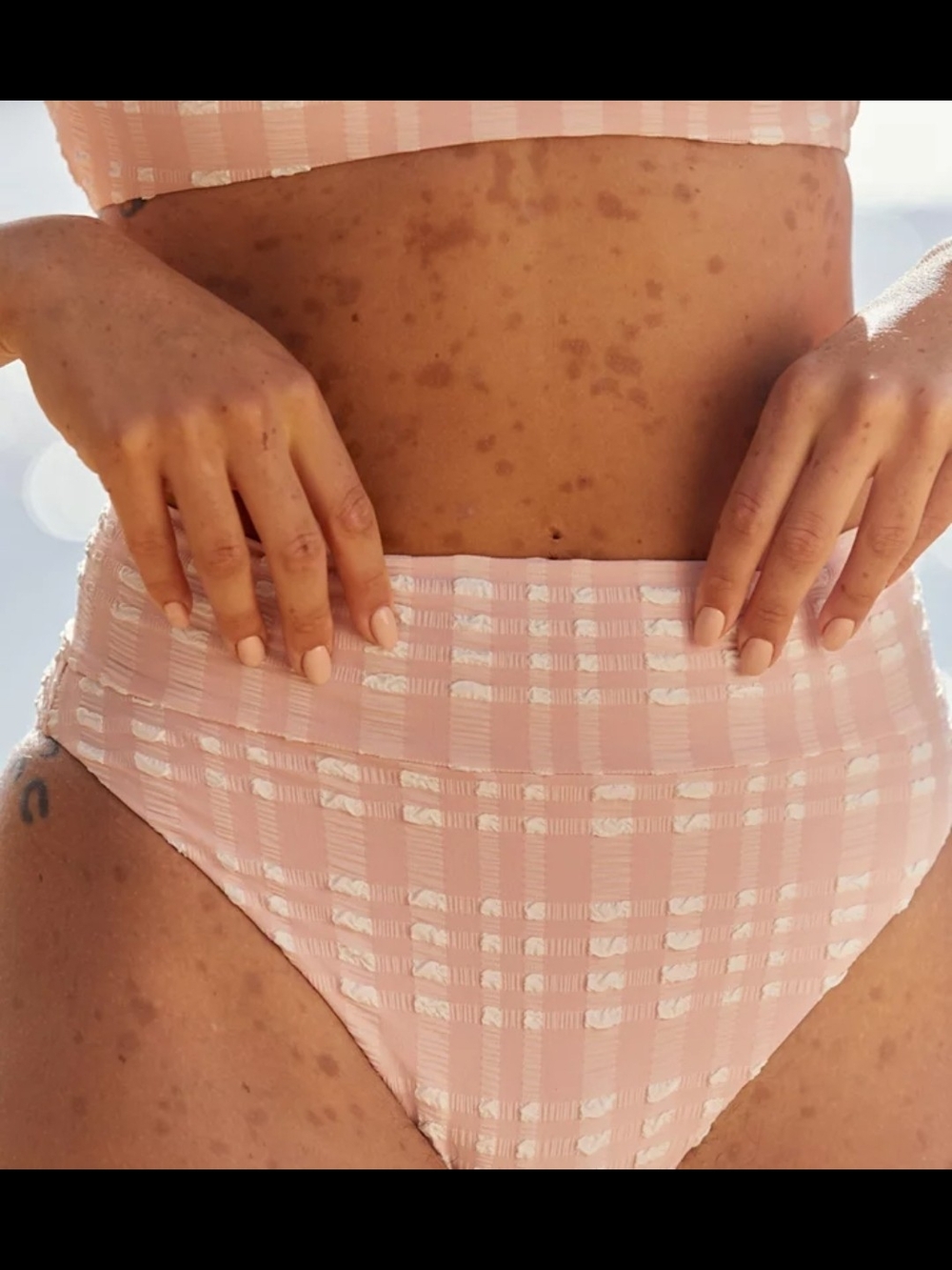 aerie Pink Textured High-Waist Bikini Bottoms